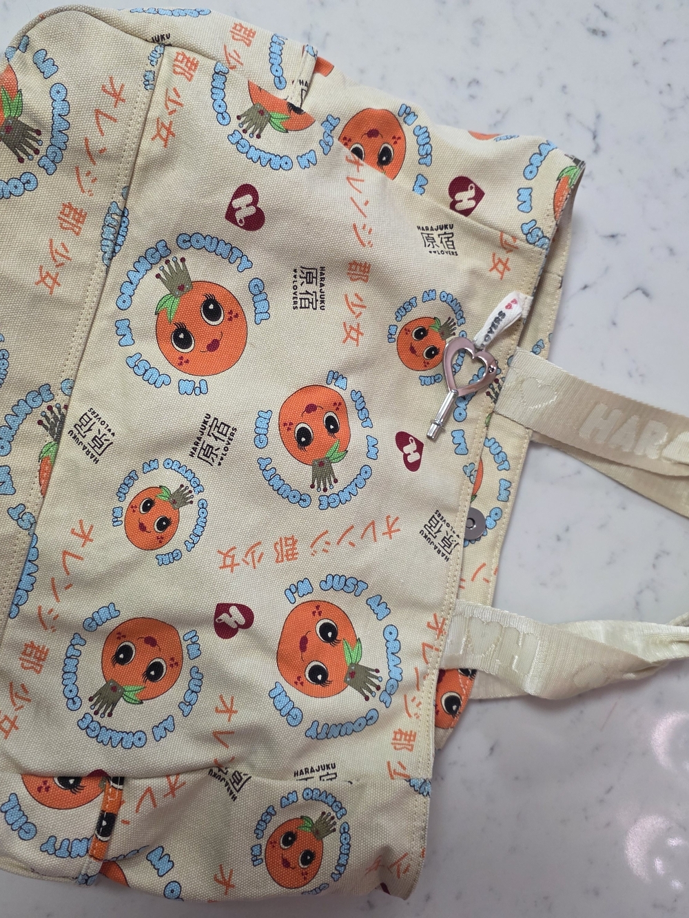 Y2k Harajuku Lovers Vintage I'm Just An Orange Girl Tote Bag